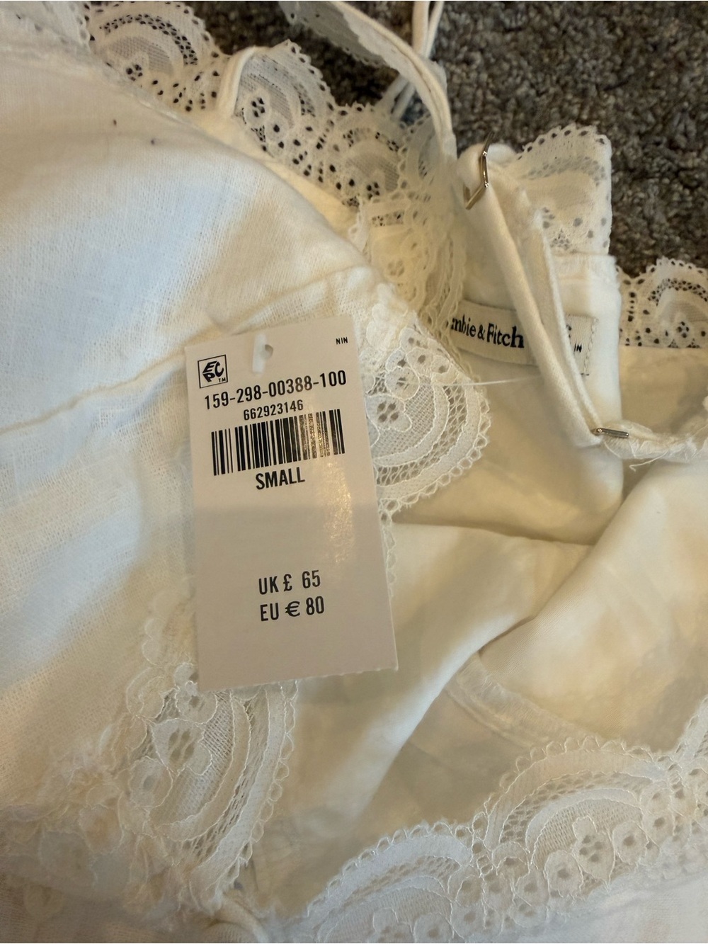 Abercrombie & Fitch White Lace-Trim Mini Dress - Picture 4 of 4